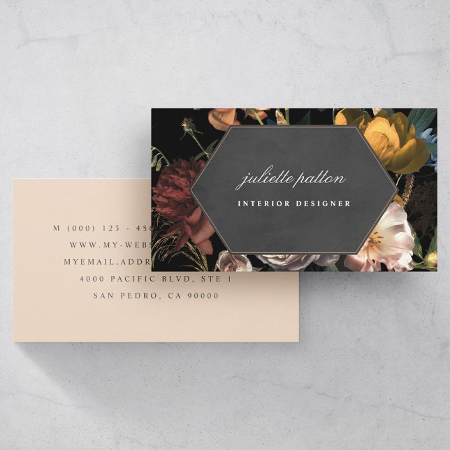 Dramatic Floral Dutch Painting Geomtetric Business Card (Creator Uploaded)