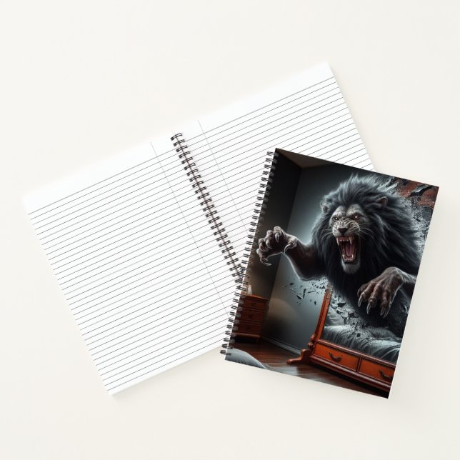 Dramatic Gorilla Attack Scene Notebook (Inside)