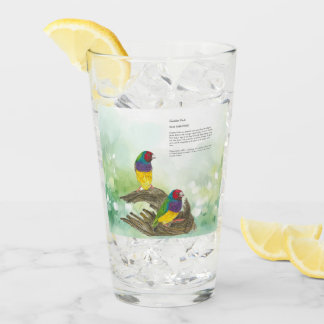 Dramatic Hand Painted Gouldian Finch Glass