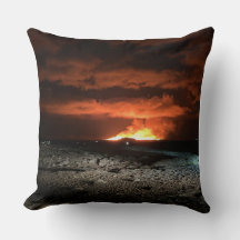 Dramatic Icelandic Volcano Eruption Throw Pillow