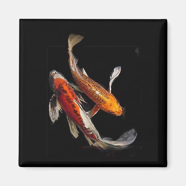 Dramatic Koi Pair Magnet (Front)