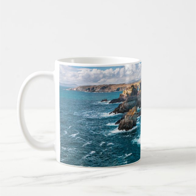 Dramatic landscape at Mizen Head on Atlantic coast Coffee Mug (Left)