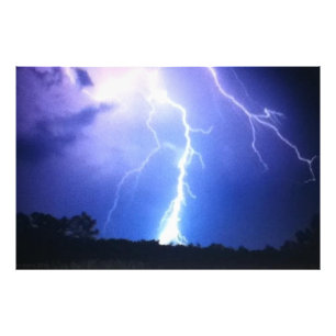 Dramatic Lightning Over Forest Photo Print