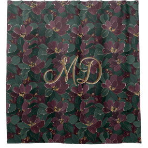 Dramatic Maroon And Forest Green Floral