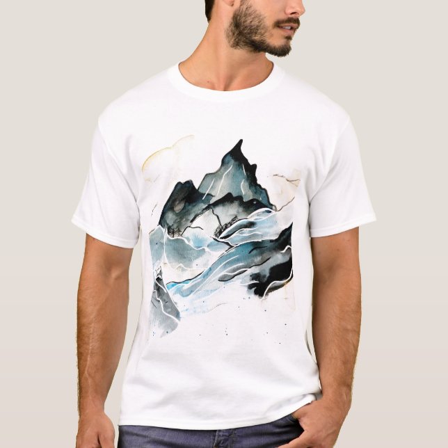 Dramatic mountain painting T-shirt (Front)