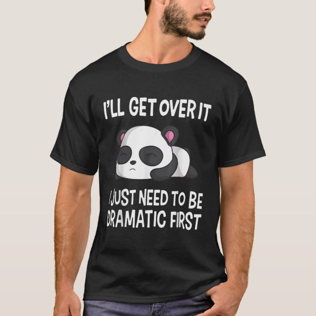 Dramatic Panda Kawaii Bear Face Anime T-Shirt (Front)