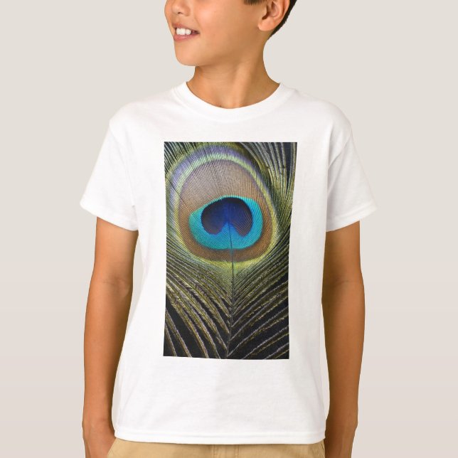 Dramatic Peacock Feather T-Shirt (Front)