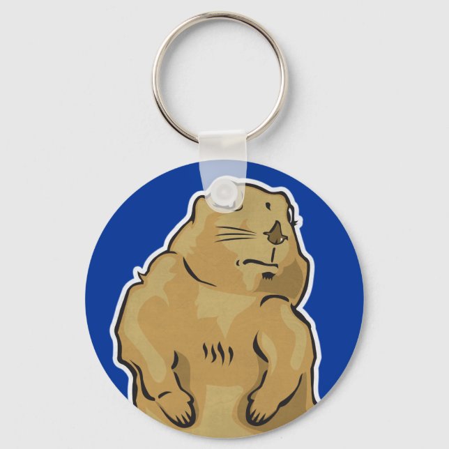 Dramatic Prairie Dog Keychain (Front)