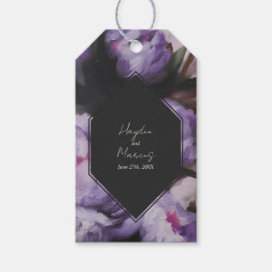 Dramatic Purple Floral Wedding Gift Tags