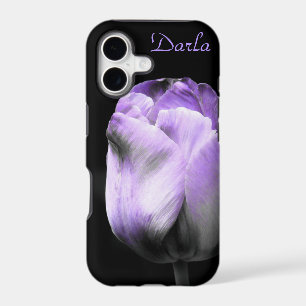 Dramatic Purple Tulip on Black *Personalize*