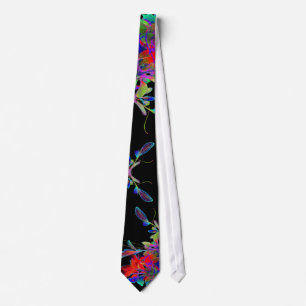 Dramatic Rainbow Floral Abstract Pop Art Designer Tie