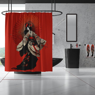 Dramatic Red and Black Kabuki Theatre 