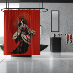 Dramatic Red and Black Kabuki Theatre