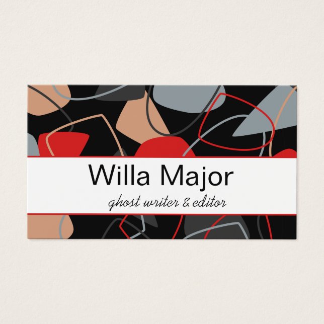 Dramatic Red, Black, Beige Abstract Entrepreneur (Front)