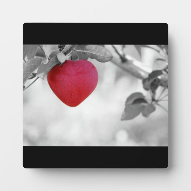 Dramatic Red Heart Shaped Apple Plaque (Front)