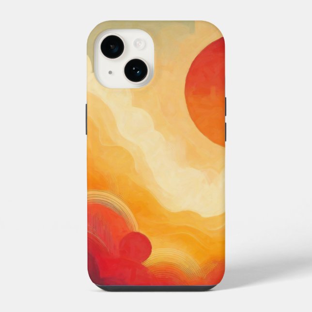 Dramatic Red Sun Painting iPhone Case (Back)