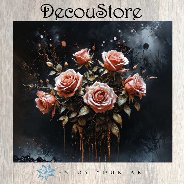 Dramatic Roses in Bloom Decoupage Tissue Paper (Creator Uploaded)