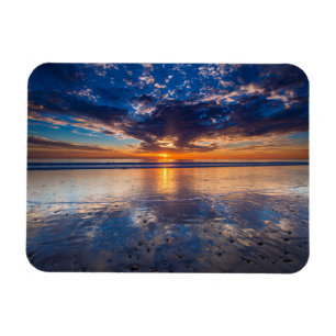 Dramatic seascape, sunset, CA Magnet
