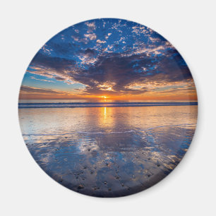 Dramatic seascape, sunset, CA Magnet