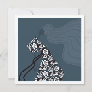 Dramatic Silhouette Elegant Glam Fashion Art Card