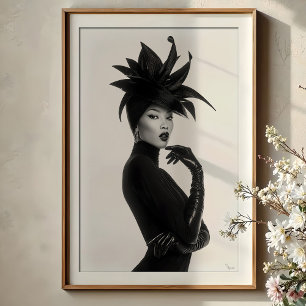 Dramatic Silhouette: Monochrome Avant-Garde Portra Poster