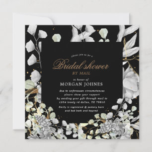 dramatic silver floral Bridal Shower by mail