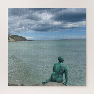 Dramatic skies and the Folkestone Mermaid Jigsaw Puzzle