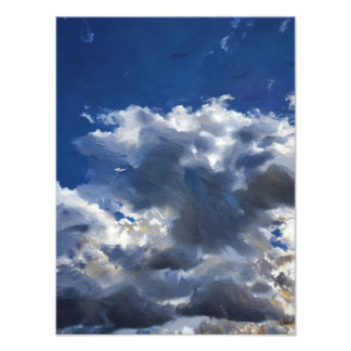 Dramatic Sky With White Clouds On A Vibrant blue Photo Print