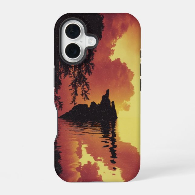 Dramatic Sunset Landscape  iPhone 16 Case (Back)