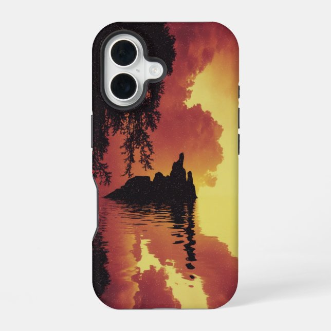Dramatic Sunset Landscape  iPhone 16 Case (Back)