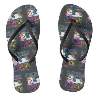 Dramatic Unicorn Flip Flops
