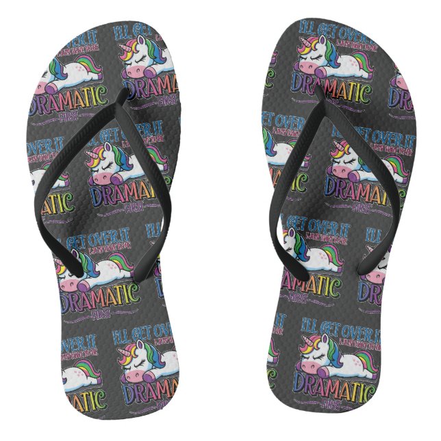 Dramatic Unicorn Flip Flops (Footbed)