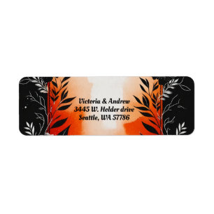 Dramatic Watercolor Black Orange Floral Wedding