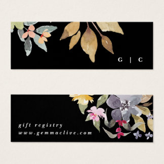 Dramatic Watercolor Floral Wedding Registry Card