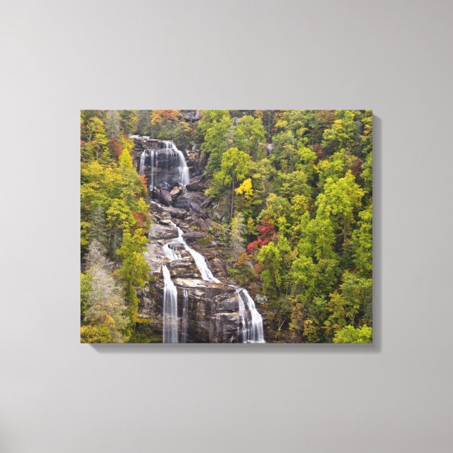 Dramatic Whitewater Falls in autumn in the Canvas Print (Front)