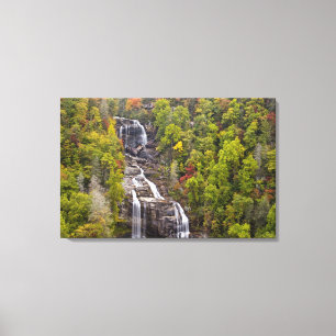 Dramatic Whitewater Falls in autumn in the Canvas Print