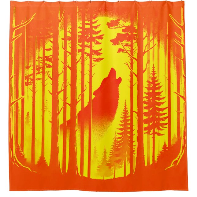 Dramatic Wolf Forest Silhouette (Front)