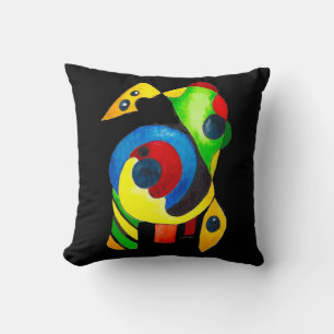 Dramatically Bold and Colourful Abstract Art Throw Pillow