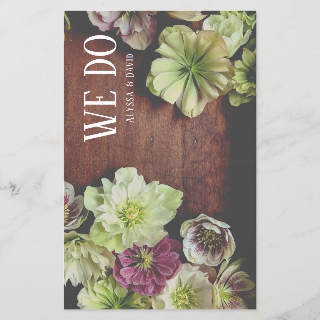 DRAMATIQUE Jardin Hellebore Programme de mariage (Devant)