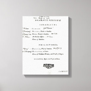 Dramatis Personae for Samson Canvas Print