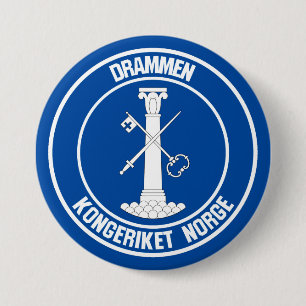 Drammen Round Emblem 3 Inch Round Button