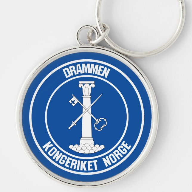 Drammen Round Emblem Keychain (Front)