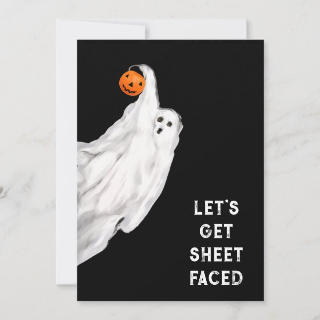 Drank Funny Adult Halloween Ghost Party Invitation (Front)