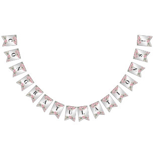 Drapeau à rabattoir rose printanier