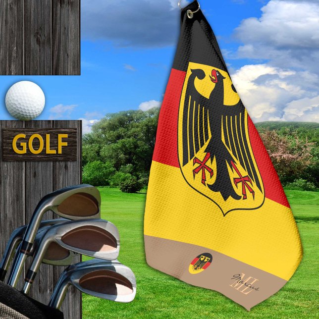 Drapeau allemand & Allemagne, serviette de golf mo (Créateur téléchargé)