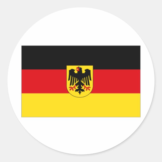 Drapeau allemand avec autocollants ronds aigle (Devant)