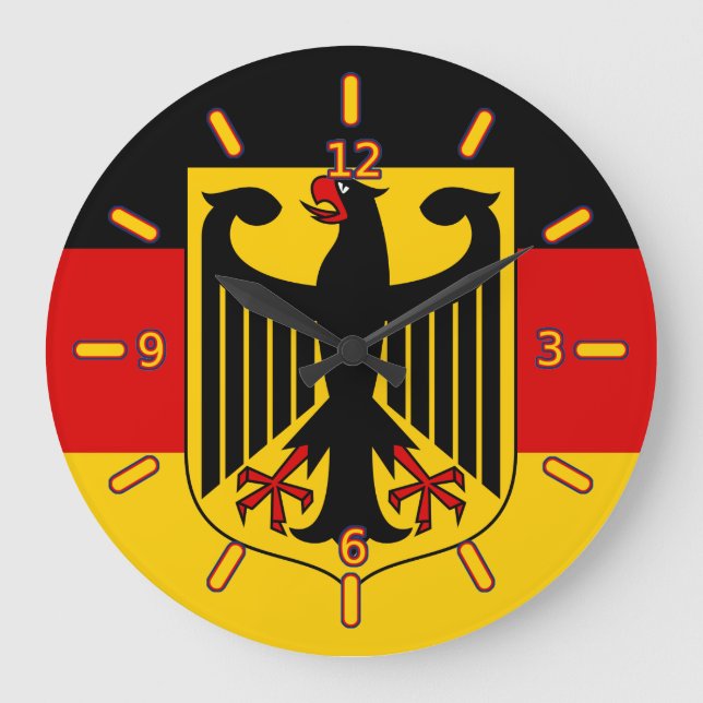 Drapeau allemand avec horloge en crête (avec chiff (Recto)