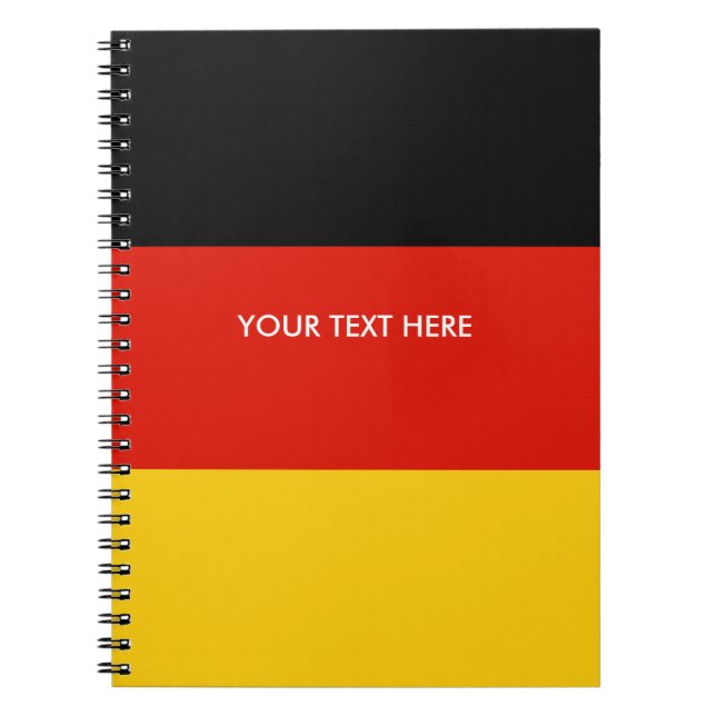Drapeau allemand de carnet de notes à spirale fait (Devant)