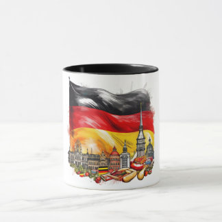 Drapeau allemand et marque de repère Mug - Icônes 