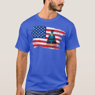 Drapeau américain à thème ferroviaire TShirt Class